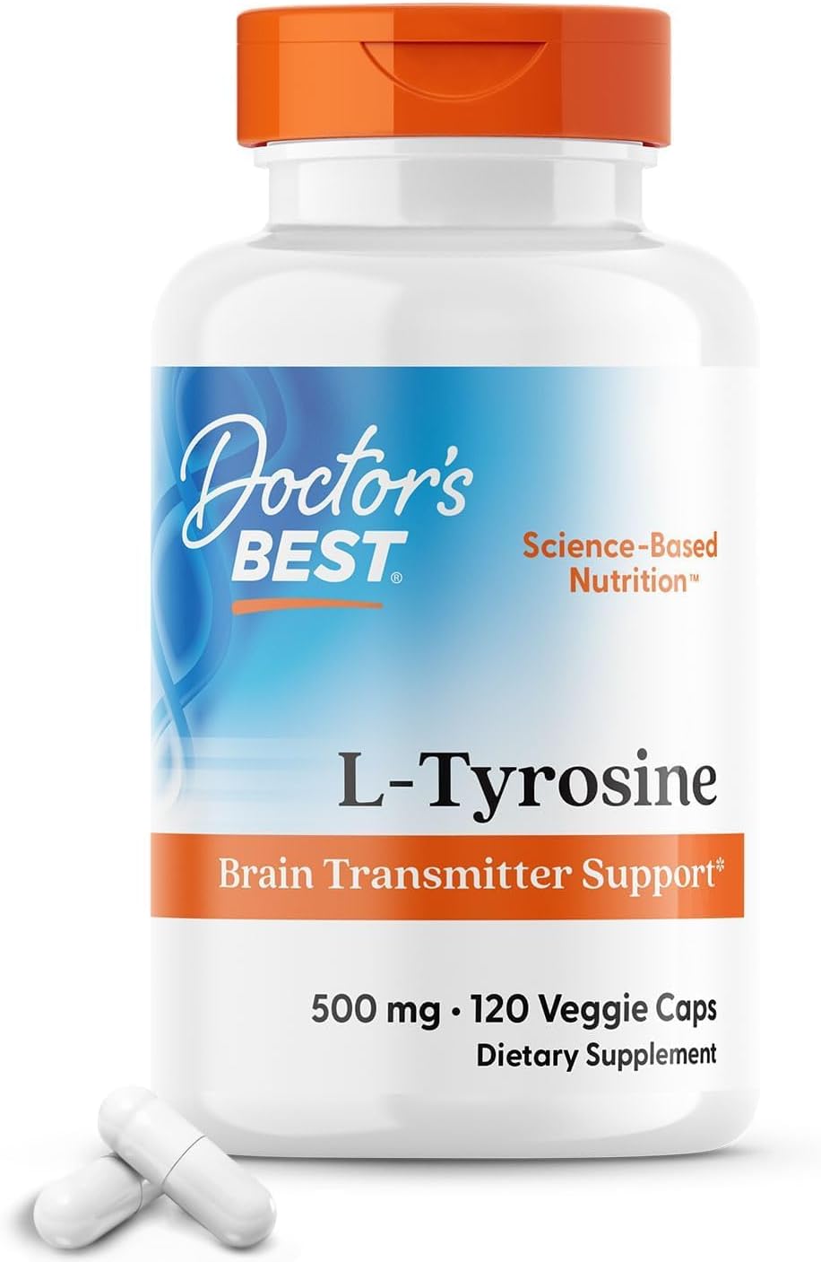 Doctor's Best L-Tyrosine, 500 mg, 120 Veg Capsules - görsel 1