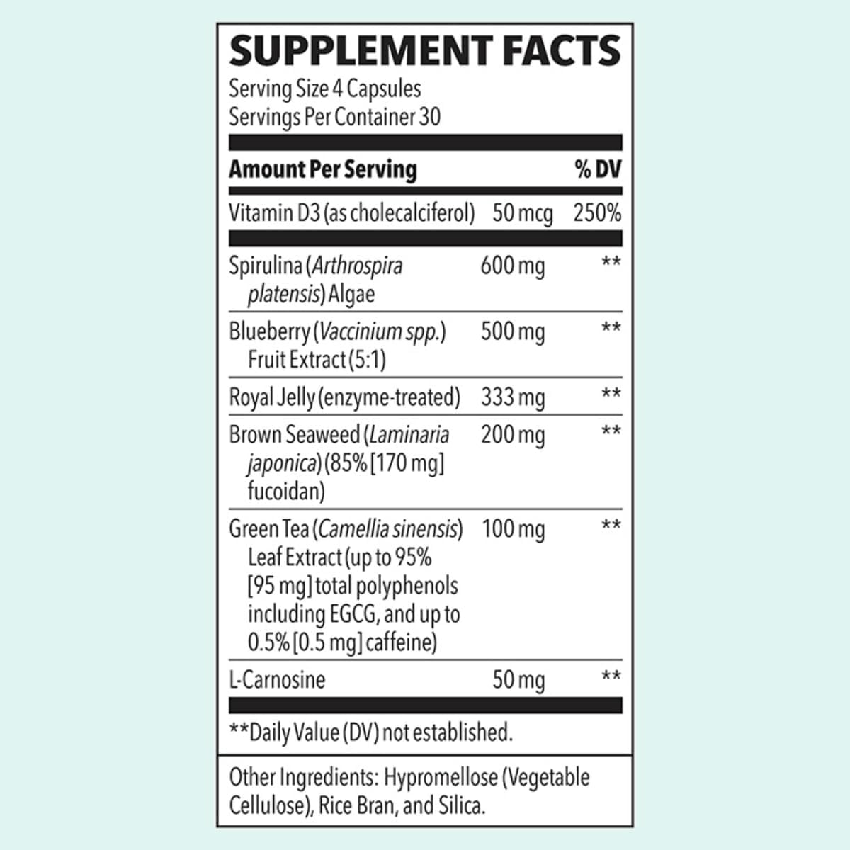 LifeSeasons Stem Boost-R – Stem Cell Support Supplement with Antioxidants, Royal Jelly, Spirulina, Blueberry, Brown Seaweed & L-Carnosine (120 Capsules, Pack of 2) - görsel 2
