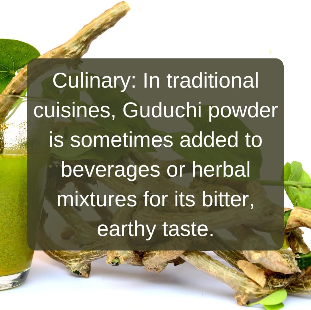 100% Pure and Natural Guduchi (Giloy) Powder - Ayurvedic Supplement (227g) - görsel 6