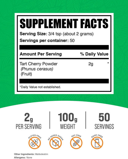 BulkSupplements Tart Cherry Powder - 100g