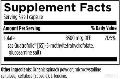 Designs for Health L-5-MTHF – Quatrefolic Methylfolate 5mg, 60 Capsules