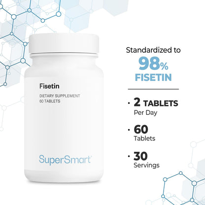 Supersmart Fisetin 500mg per Day – 98% Pure – 60 Tablets
