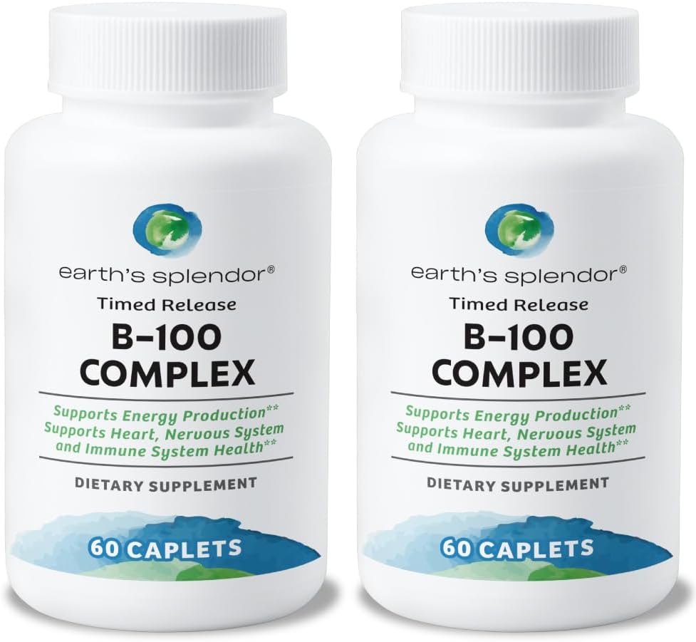 Earth's Splendor Vitamin B Complex – Supports Energy, Metabolism, and Immune Function – Complete B-Vitamin Formula for Men & Women, 60 Tablets, 2-Month Supply - görsel 1