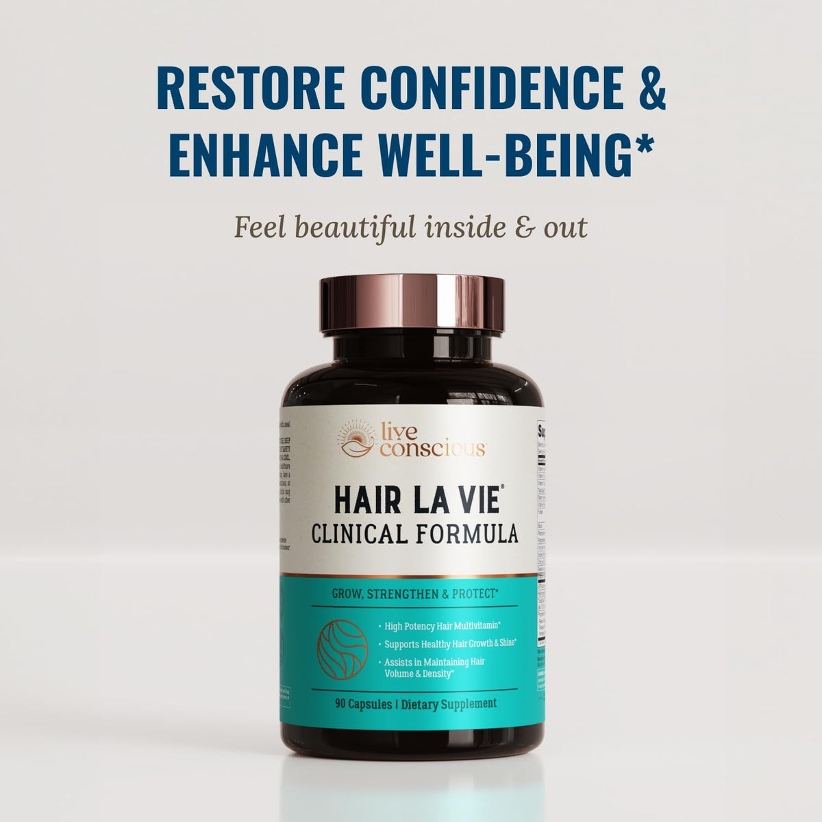 Hair La Vie Live Conscious Clinical Formula Hair Supplements with Biotin and Saw Palmetto - For Healthy Hair and General Wellbeing (Pack of 2) - görsel 4