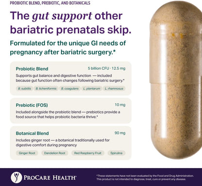 ProCare Health Prenatal Bariatric Multivitamin with Iron, 60 Capsules