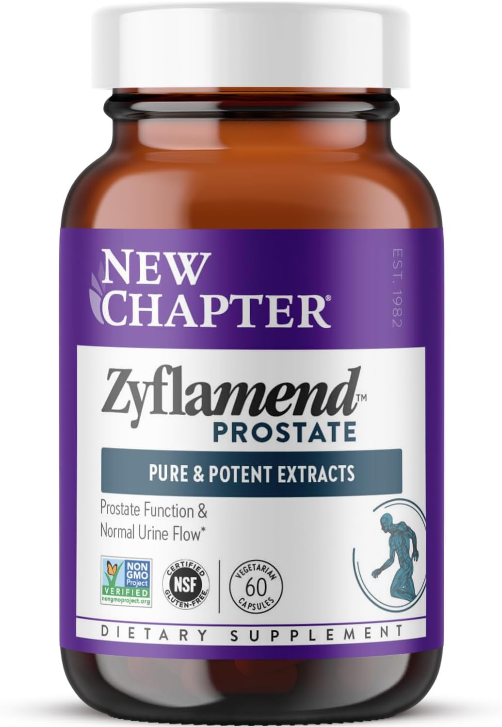 New Chapter Zyflamend Prostate Supplement with Saw Palmetto, Pumpkin Seed Oil & Turmeric, 60 Vegetarian Capsules - görsel 1