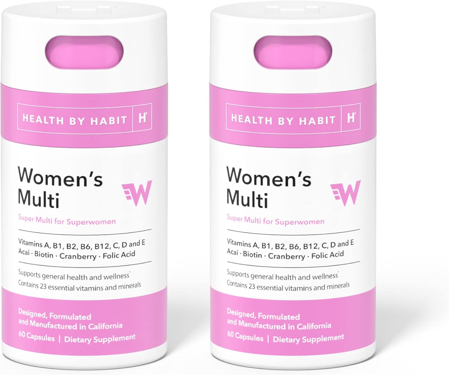 Health by Habit Women's Multivitamin - 23 Essential Vitamins and Minerals, 120 Capsules (2 Pack) - görsel 1