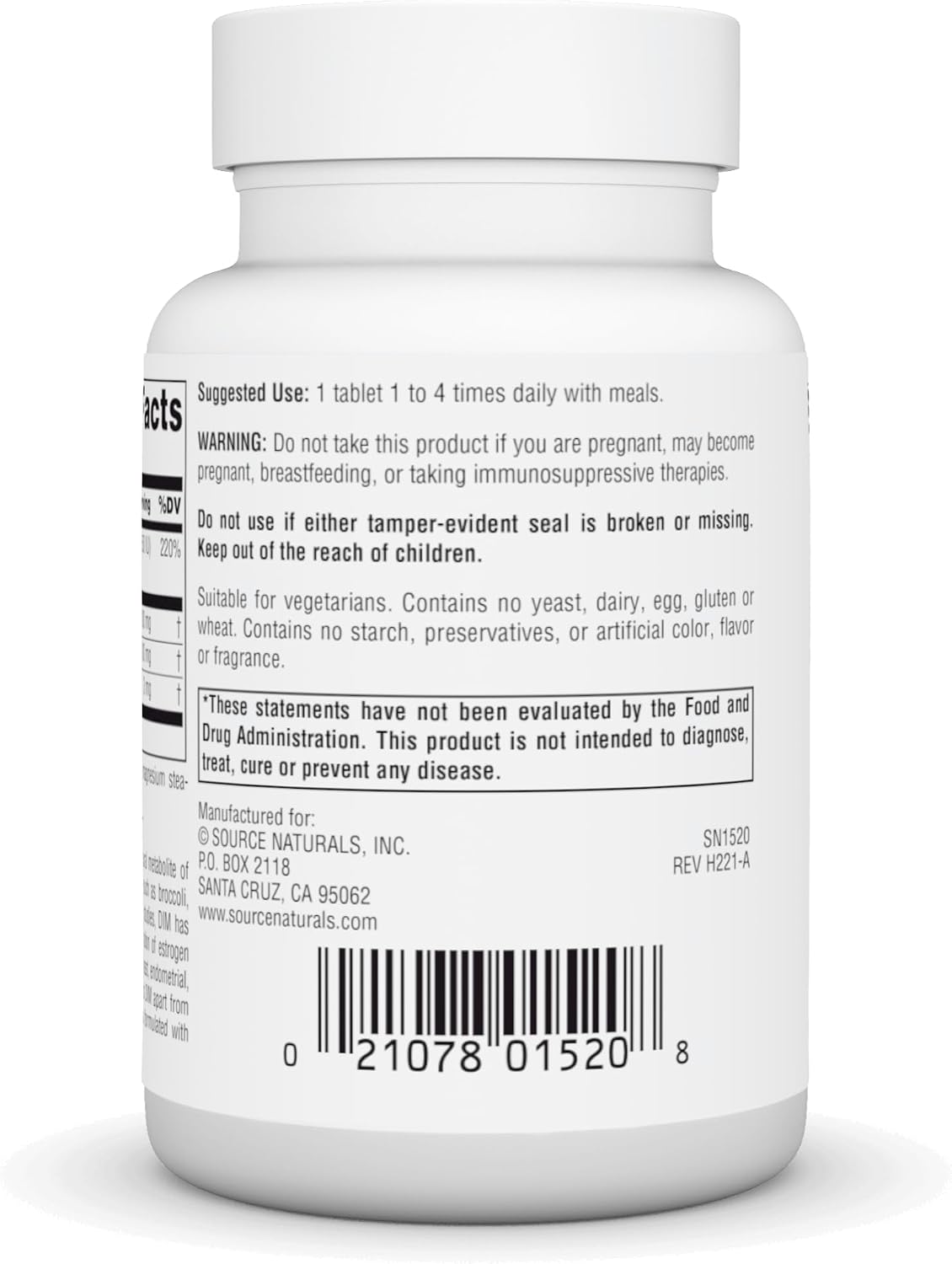 Source Naturals DIM, Diindolylmethane, 100mg - 30 Tablets - görsel 3