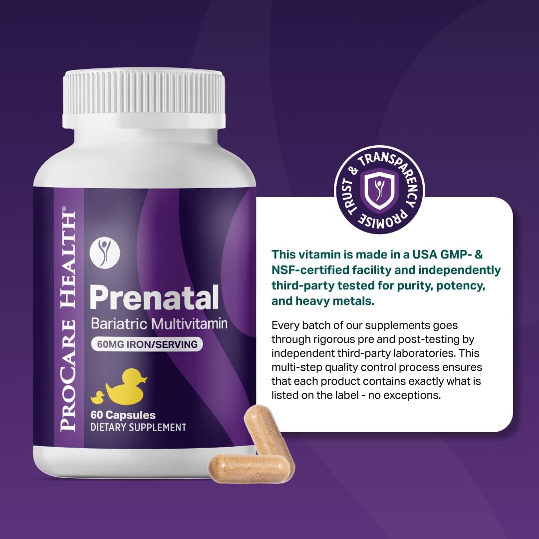 ProCare Health Prenatal Bariatric Multivitamin with Iron, 60 Capsules - görsel 8