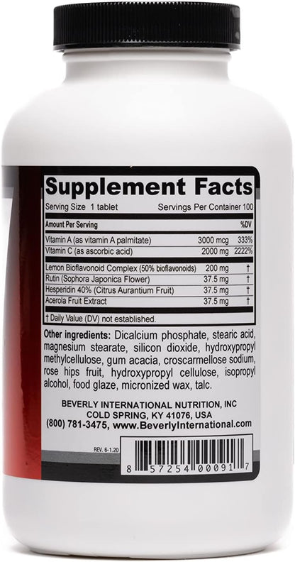 Beverly International Ultra-C, 100 Sustained-Release Vitamin C Tablets - 2000 mg