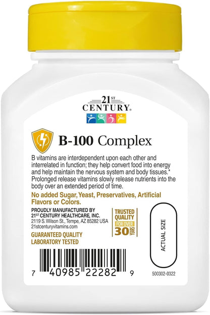 21st Century Vitamin B-100 Complex, 120 Tablets (2-Pack)