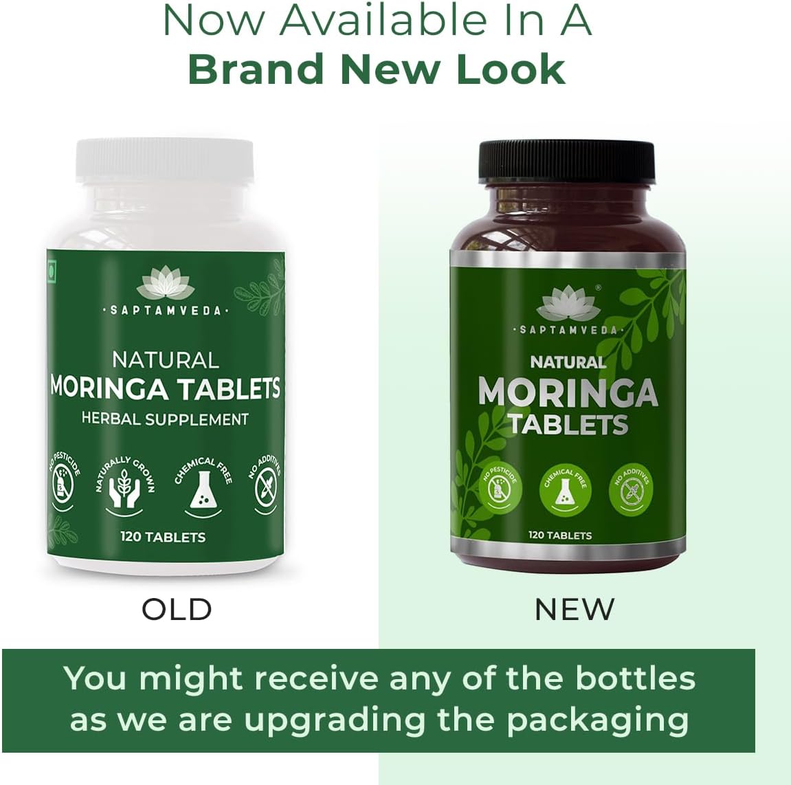 SAPTAMVEDA Natural Moringa Tablets - Organic Drumstick Leaf Food Supplement (120 Tablets) - görsel 2