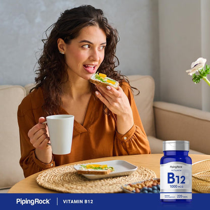 Piping Rock Vitamin B12 1000 mcg | 220 Tablets | Cyanocobalamin | Non-GMO, Gluten-free