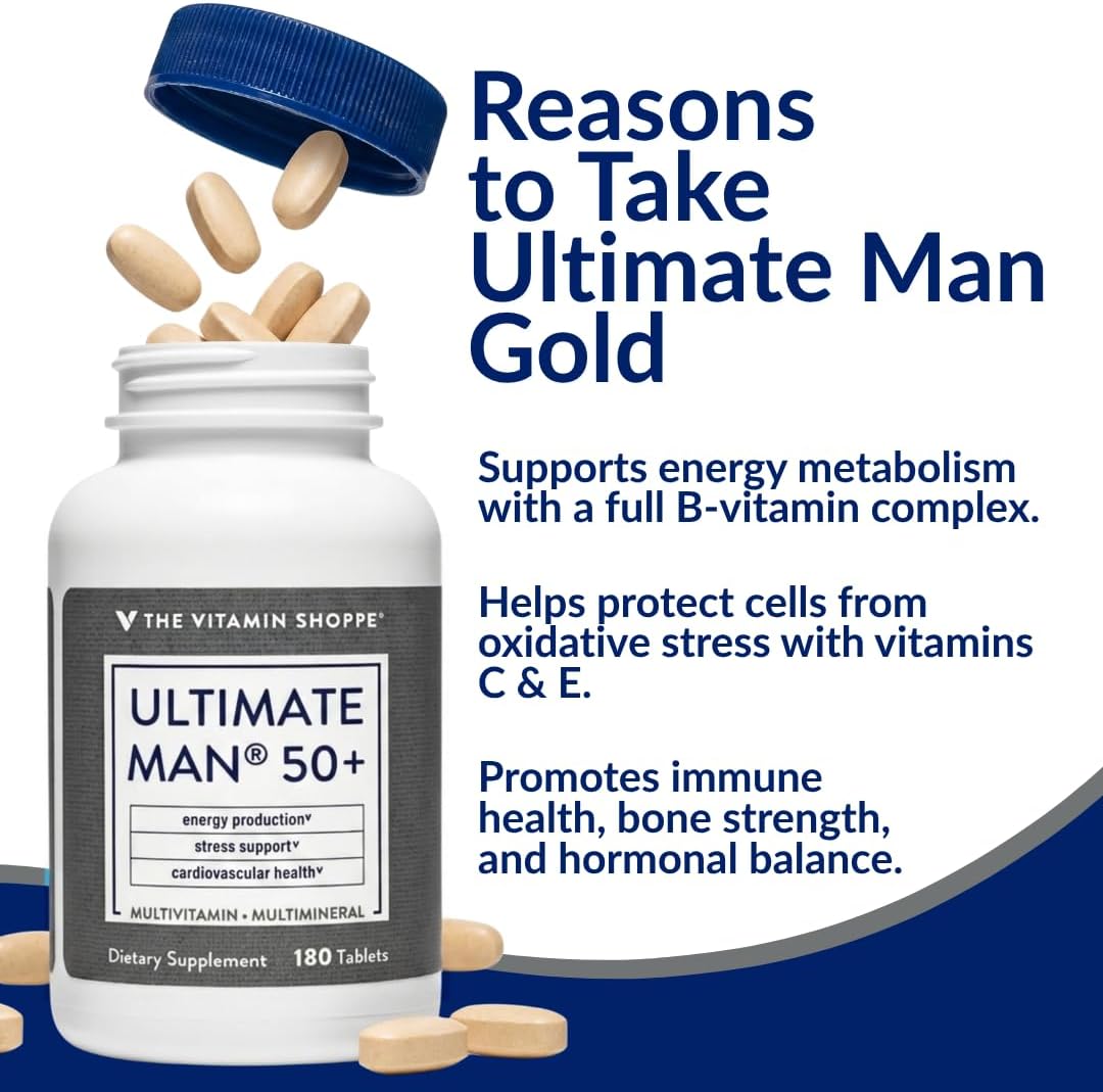 The Vitamin Shoppe Ultimate Man 50+ Multivitamin, 180 Tablets - görsel 4