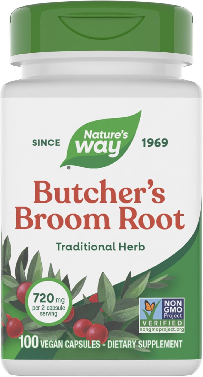 Nature's Way Butcher's Broom – Traditional Herbal Food Supplement, 720 mg, 100 Vegan Capsules - görsel 1