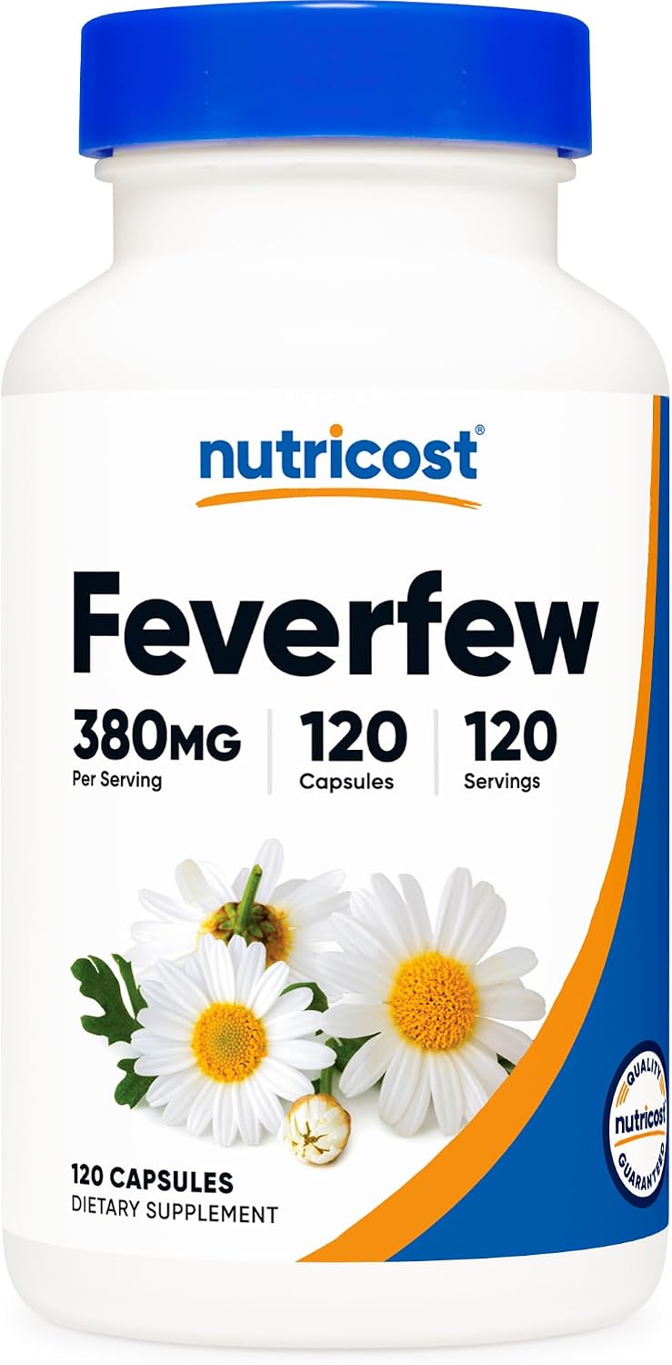 Nutricost Feverfew Capsules 380mg, 120 Vegetarian Capsules - görsel 1