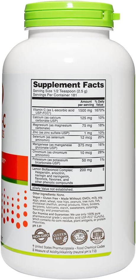 NutriBiotic - Ascorbate Bio-C, 454g | Effervescent Vitamin C Powder with Lemon Bioflavonoids & Minerals - görsel 3