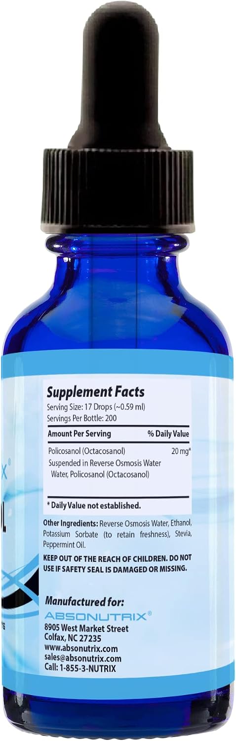 Absonutrix Policosanol 20mg Liquid Drops – Heart Health Support, 120 ml - görsel 3