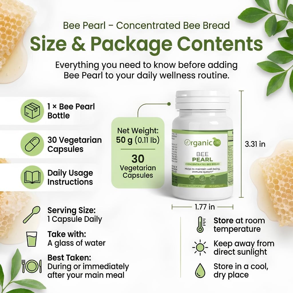 Organic Bee Pearl Capsules – Concentrated Bee Bread Supplement (30 Capsules) - görsel 7