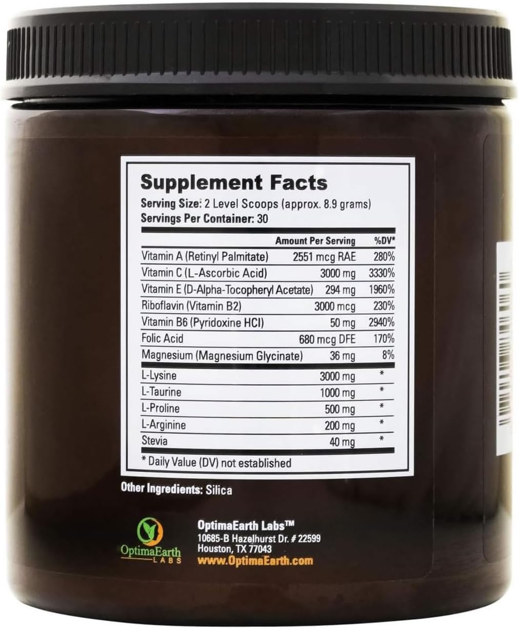 OptimaHeart High-Dose Vitamin C & L-Lysine Powder (3,000 mg Each) - görsel 2