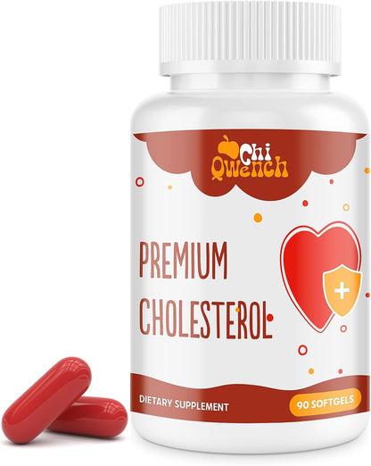 ChiQwench Cholesterol Support Supplement – 14-in-1 with Plant Sterols, Niacin, Red Yeast Rice, Citrus Bergamot & Garlic, 90 Soft gel capsules