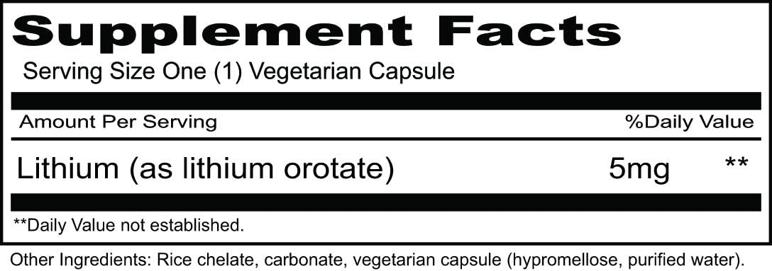 Lithium Organic/Priority 5mg 100 Vegetarian Capsules by Priority One - görsel 2
