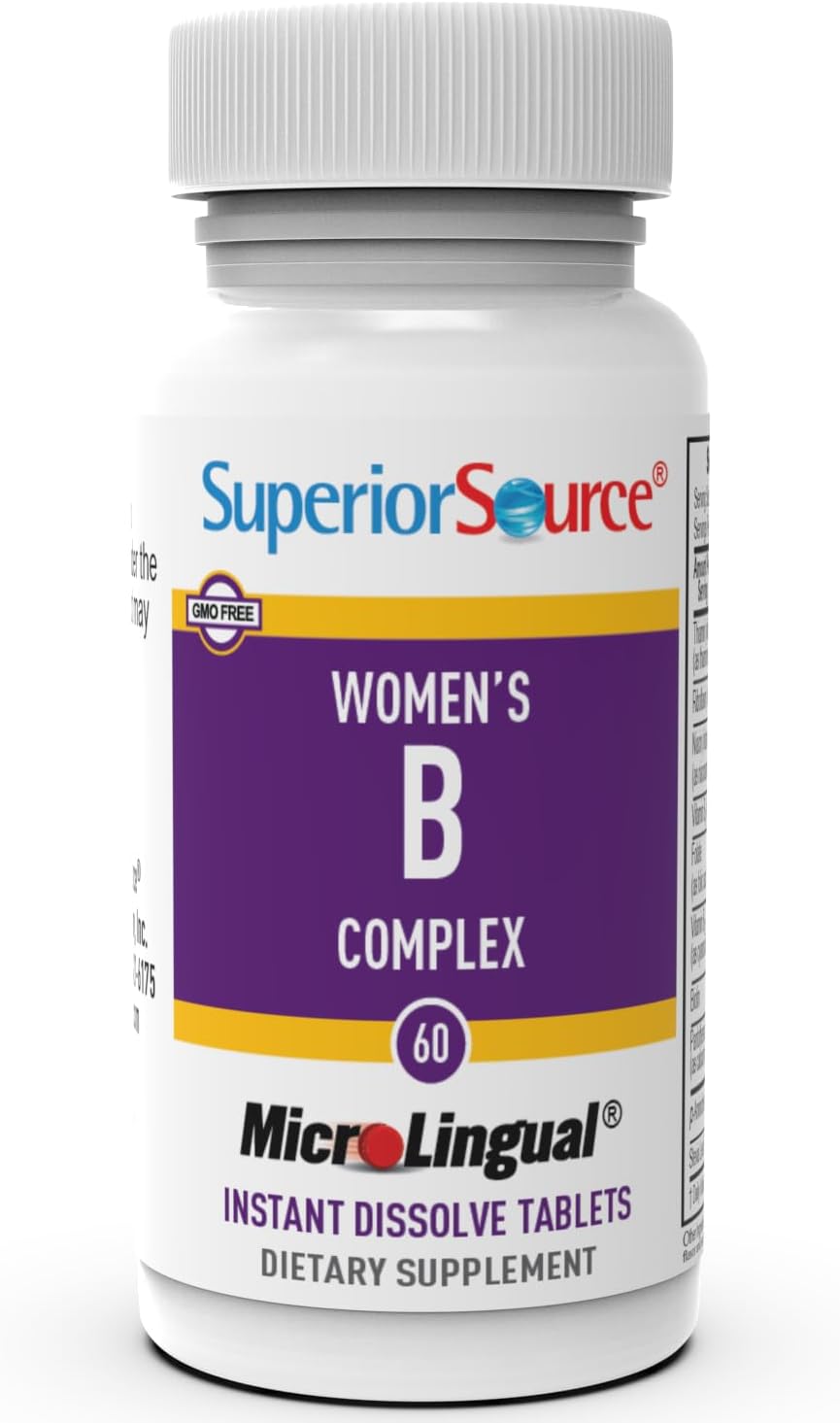 Superior Source Women's B Complex - Sublingual B Vitamin Supplement for Energy Support - 60 Tablets - görsel 4