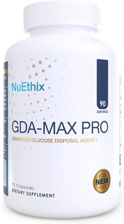 NuEthix Formulations GDA-MAX PRO - Double Berberine HCL Supplement for Glucose Metabolism and Weight Management - 90 Capsules