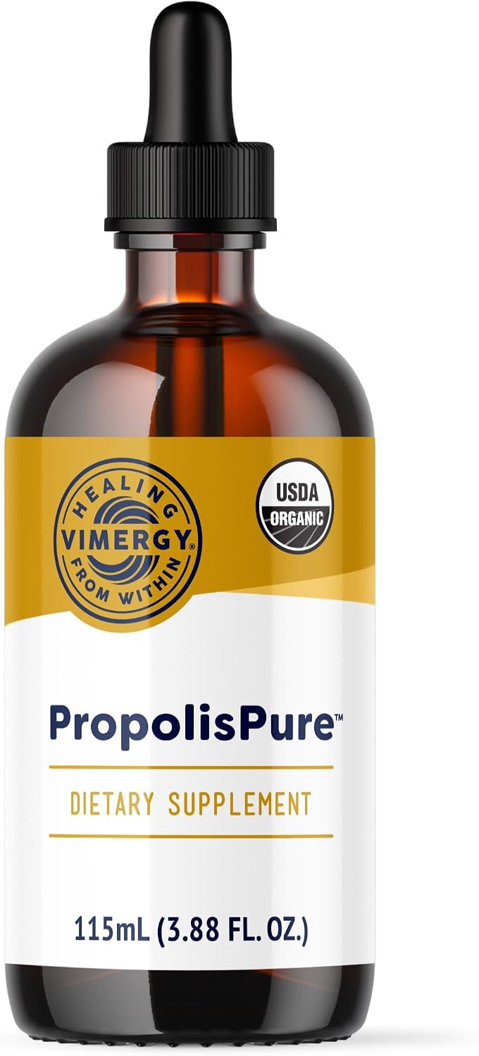 Vimergy PropolisPure® – USDA Organic Propolis Liquid Extract for Immune and Respiratory Support - görsel 1