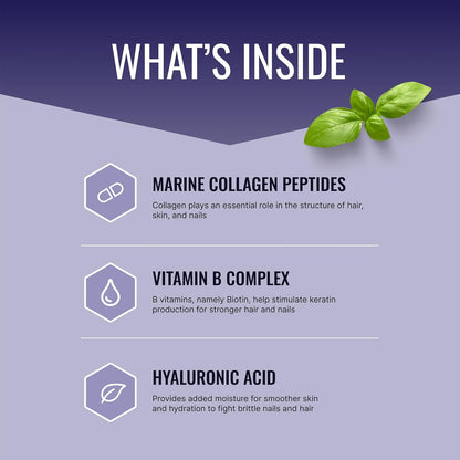 Approved Science Hair, Skin and Nails - Food Supplement - Biotin, Collagen, Vitamin B Complex, Silica, BioPerine - 180 Capsules - 3 Month Supply