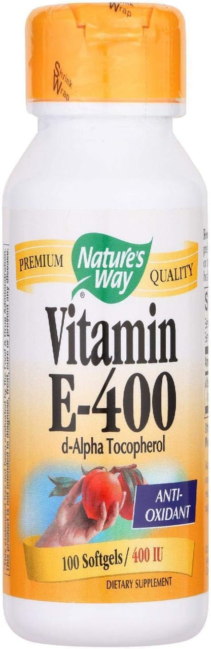 Nature's Way Vitamin E 400 IU, d-Alpha Tocopherol - 100 Softgels