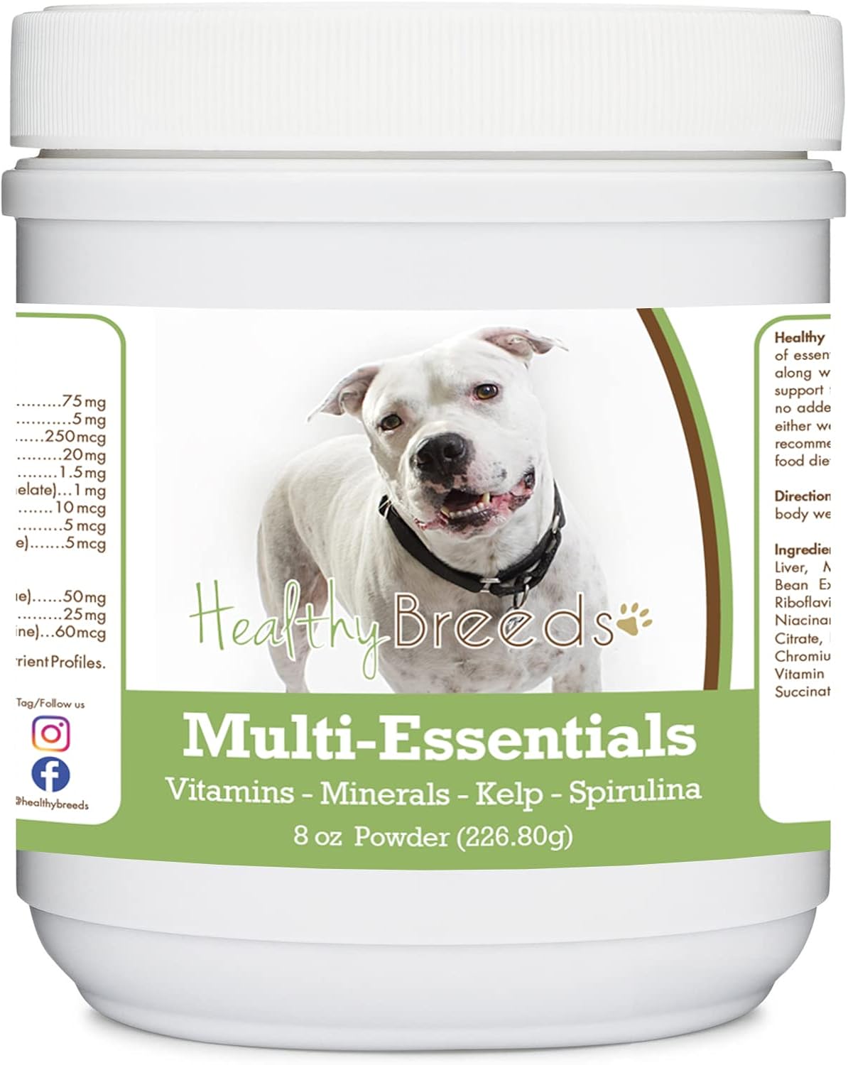 Healthy Breeds Pit Bull, White, Multi-Essentials Powder for Dogs - an Ideal Supplement of Vitamins, Minerals & Antioxidants for Your Dog - 227 g - görsel 1