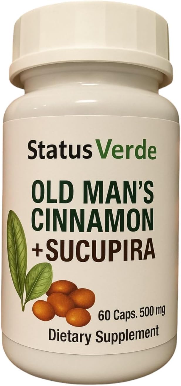 Old Man's Cinnamon with Sucupira 500 mg (60 Capsules) - Herbal Blend Supplement - görsel 1