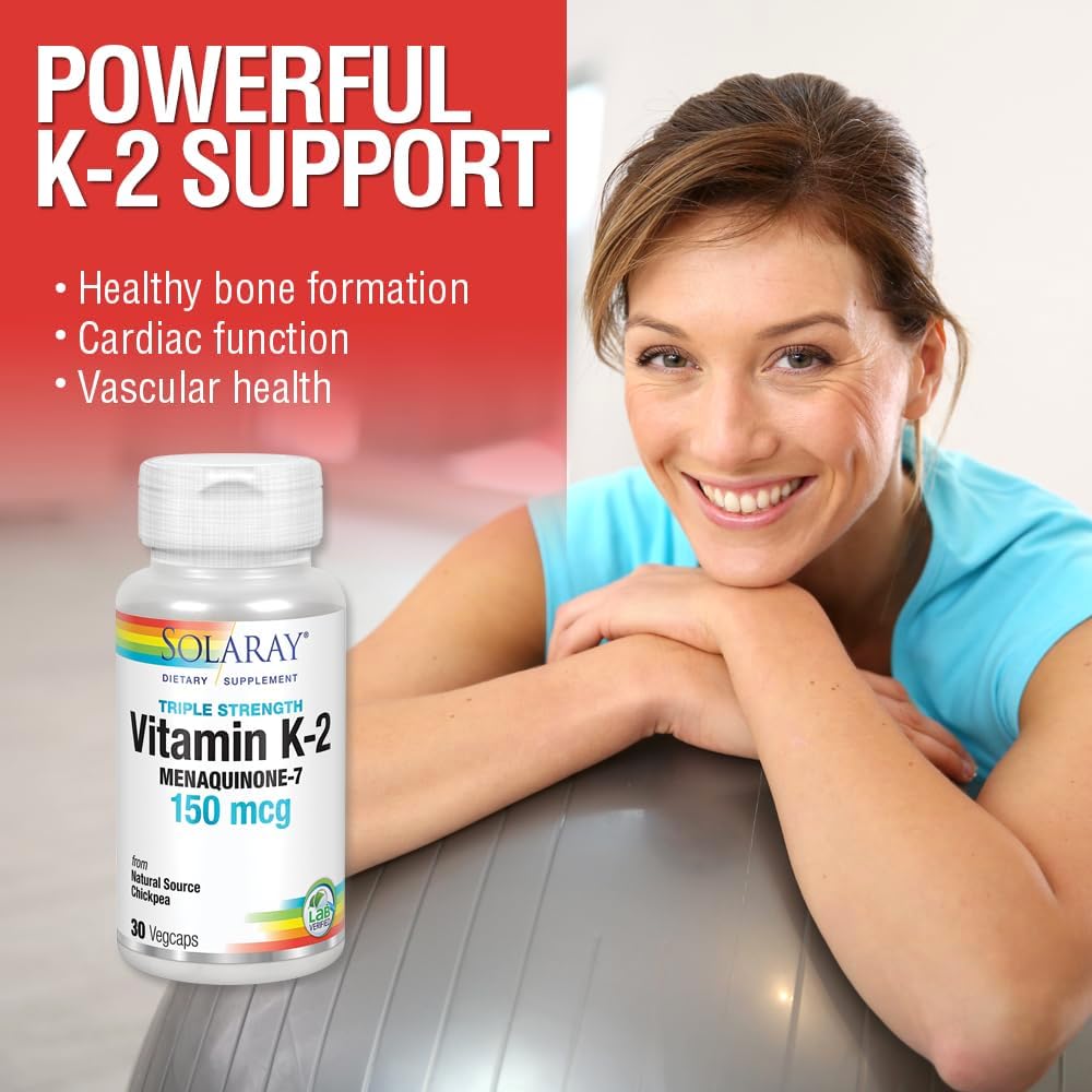 Solaray Triple Strength Vitamin K-2 as MK-7 150 mcg - 30 Vegan Capsules - görsel 5
