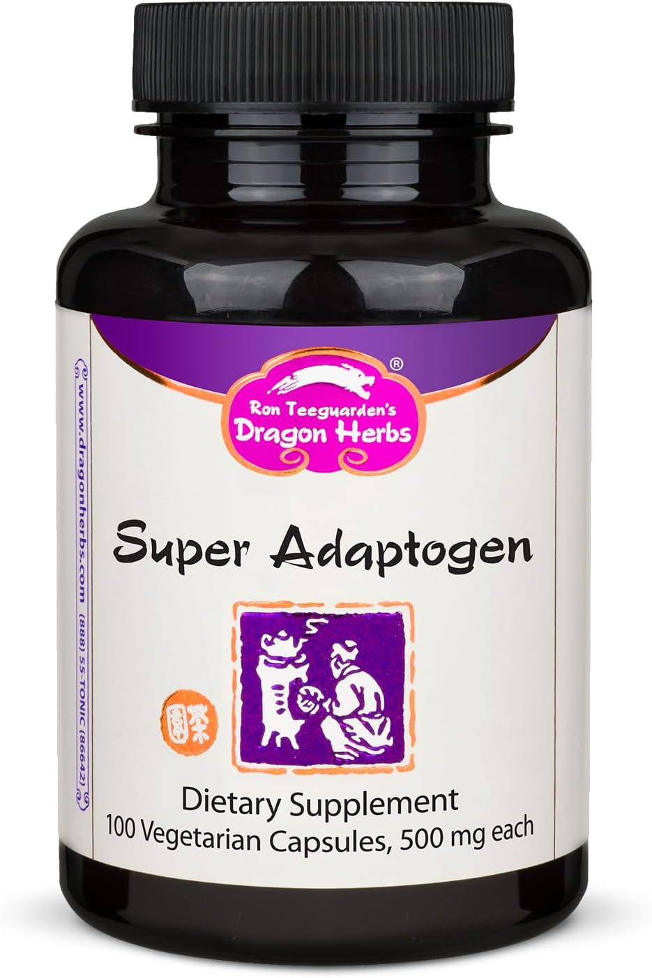 Dragon Herbs Super Adaptogen - All-Natural Adaptogenic Food Supplement, Non-GMO, 100 Capsules - görsel 1