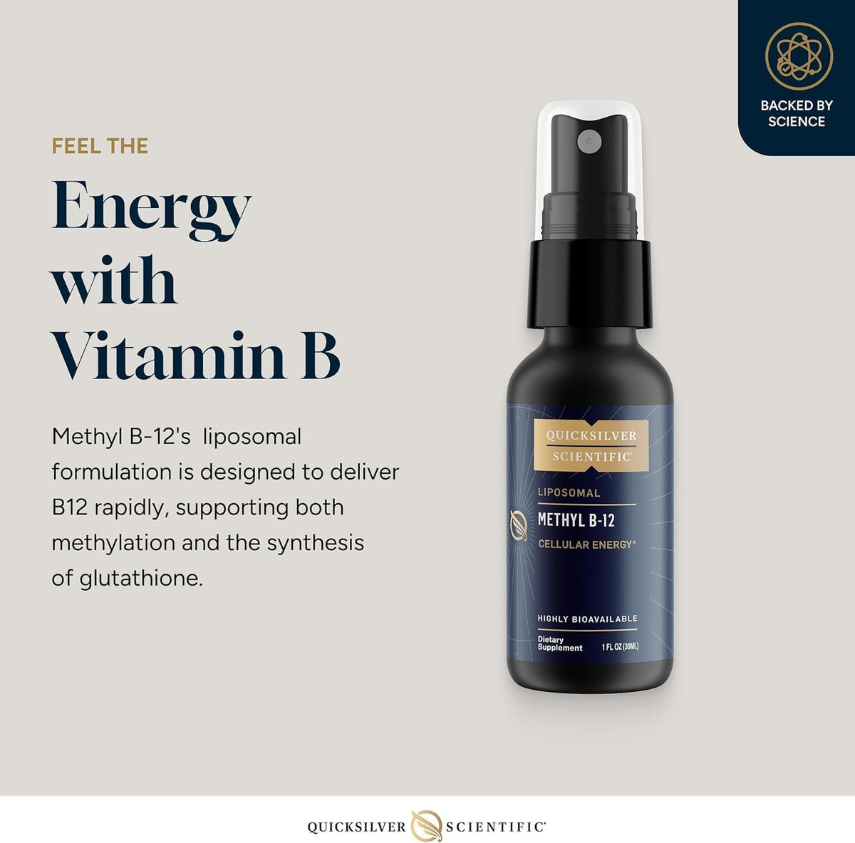 Quicksilver Scientific Methyl B12 1000mcg Vitamin B12 as Methylcobalamin with Nanotechnology for Superior Absorption – Energy Support Supplement (30ml, 90 Servings) - görsel 3
