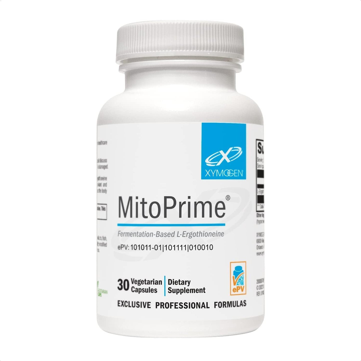 XYMOGEN MitoPrime - L-Ergothioneine Food Supplement - Mitochondrial and Cellular Antioxidant Support - Gluten-Free, Vegan & Non-GMO - 30 Capsules - görsel 1