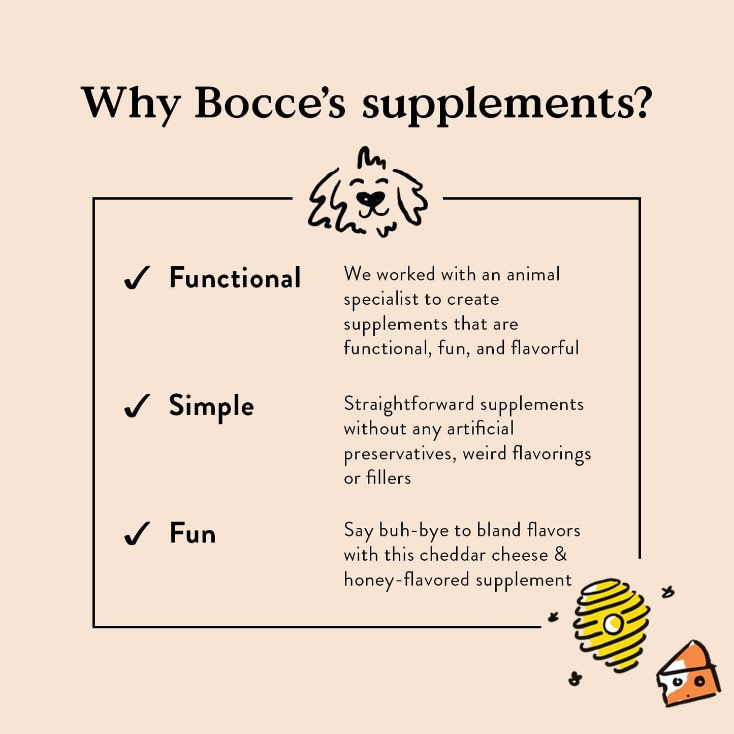 Bocce's Bakery Multivitamin Supplement for Dogs - Daily Chews, Cheese and Honey, 60 Chews - görsel 7