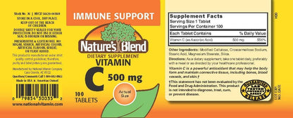 Nature's Blend Vitamin C 500 mg Tablets