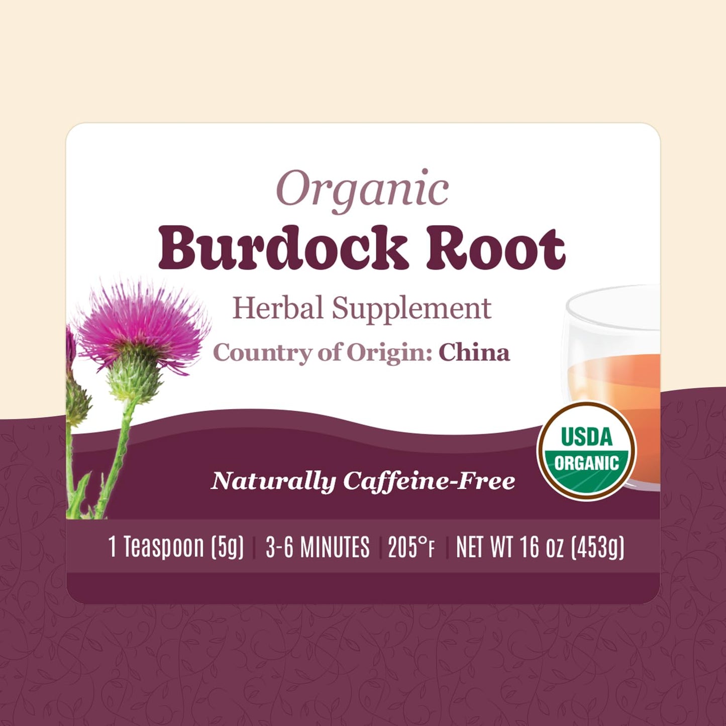Organic Positively Botanicals Company, Burdock Root, Herbal Tea Loose Leaf Botanical, 454 g - görsel 8