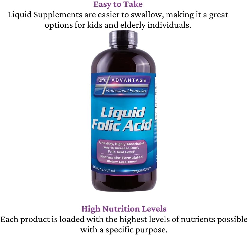 Liquid Folic Acid 800 mcg, 8 oz - görsel 7