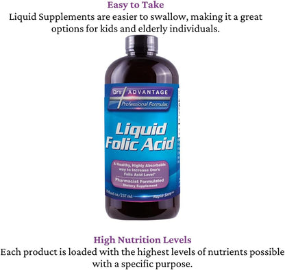 Liquid Folic Acid 800 mcg, 8 oz