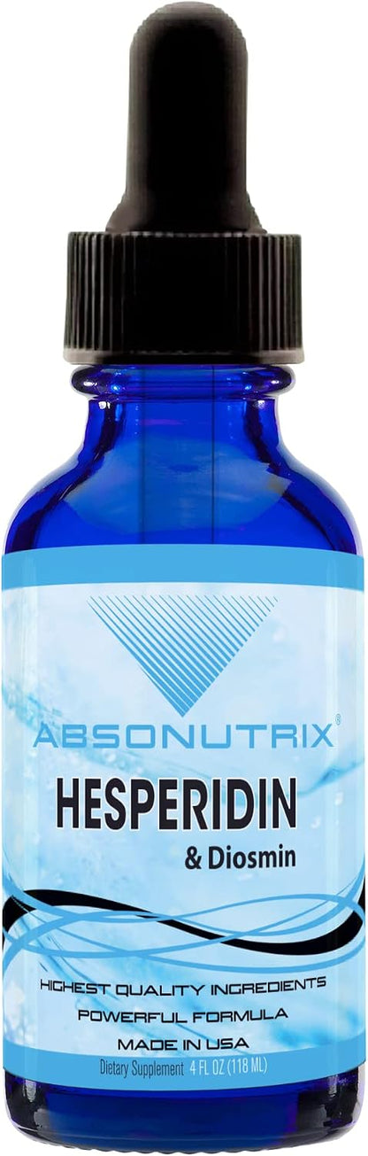Absonutrix Hesperidin and Diosmin Liquid Drops – Supports Circulation & Mobility, Non-GMO, Gluten-Free, 118 ml