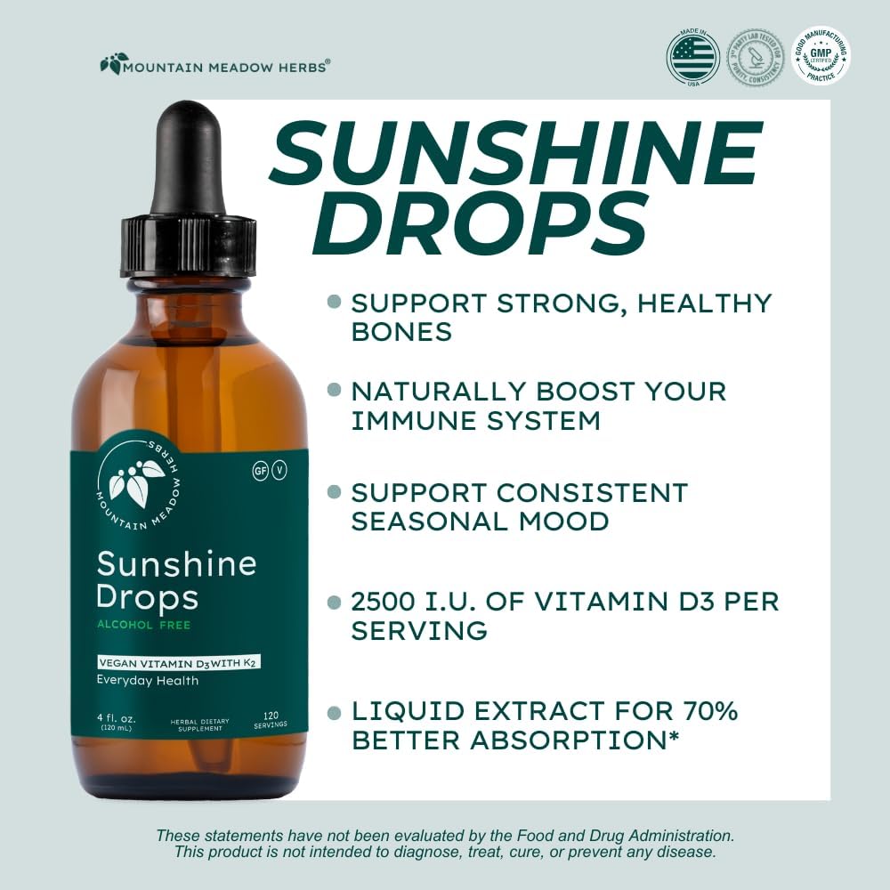 Mountain Meadow Herbs Sunshine Drops – Vegan Vitamin D3 Tincture - görsel 2