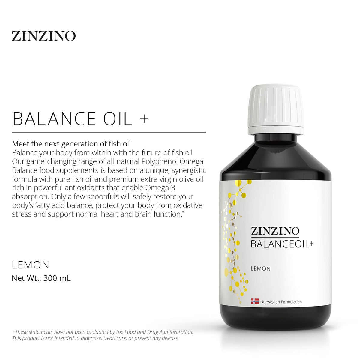 ZINZINO BalanceOil+ Lemon - Omega-3 Supplement with Fish Oil and Extra Virgin Olive Oil (300ml) – Image 3