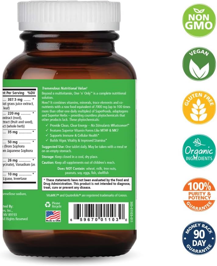 Pure Essence One n Only Whole Food Multivitamin - 30 Tablets - görsel 2