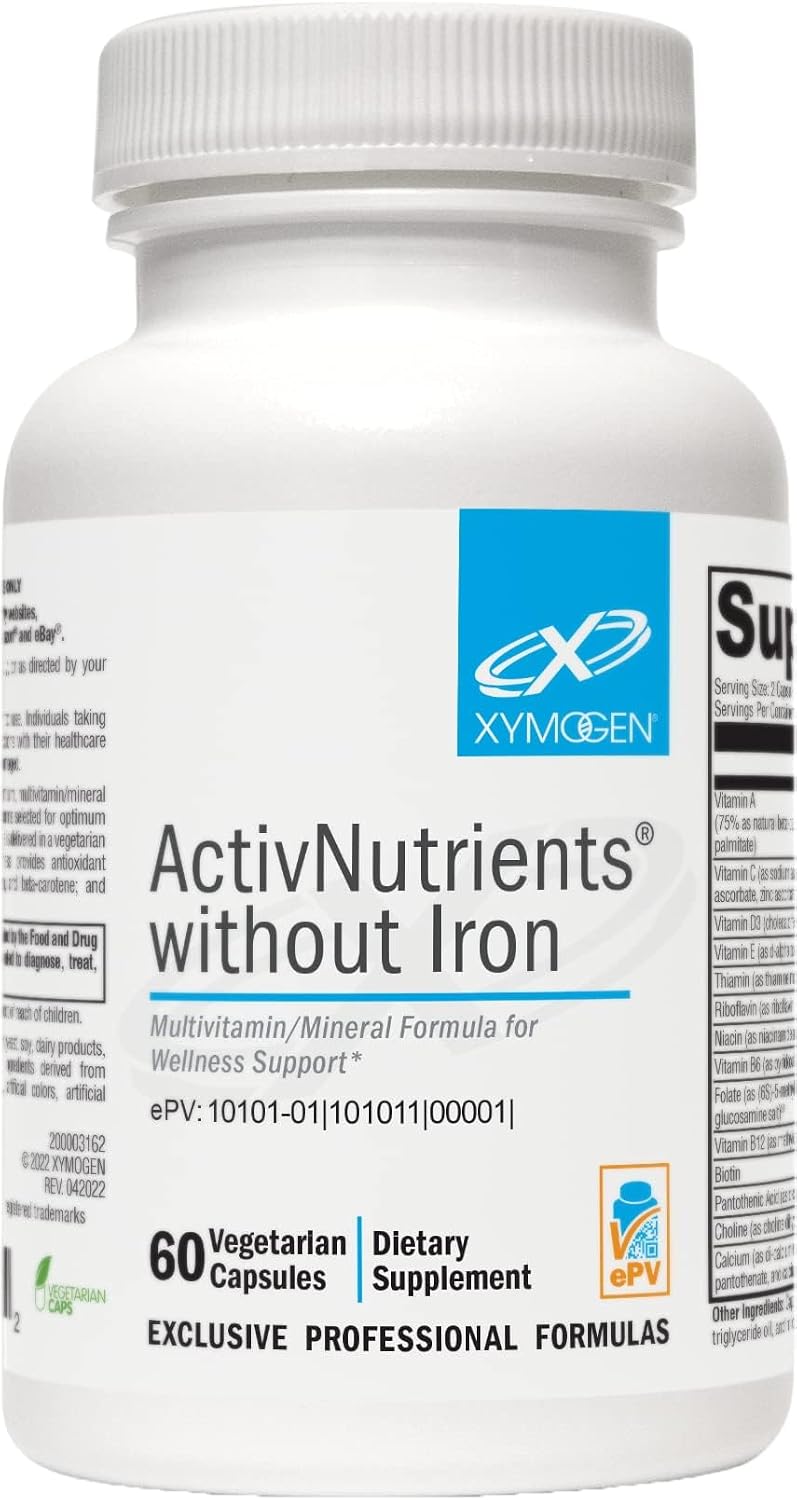 XYMOGEN ActivNutrients Without Iron - No Iron Multivitamin for Wellness Support, Energy Production and Immune Support - Gluten-free and Dairy-free - 120 Tablets - görsel 9