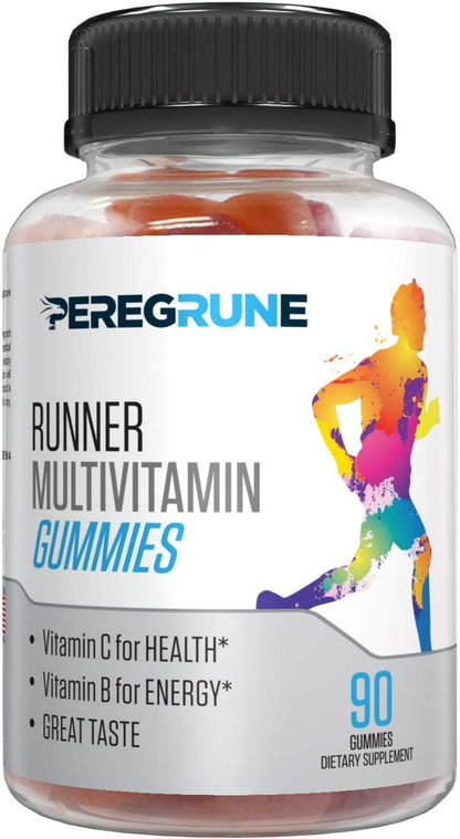 PEREGRUNE Runner Multivitamin | Formulated Vitamin with Antioxidants and Complete B Complex to Support Endurance and Energy | Probiotics, Whole Foods | Certified Running Supplements