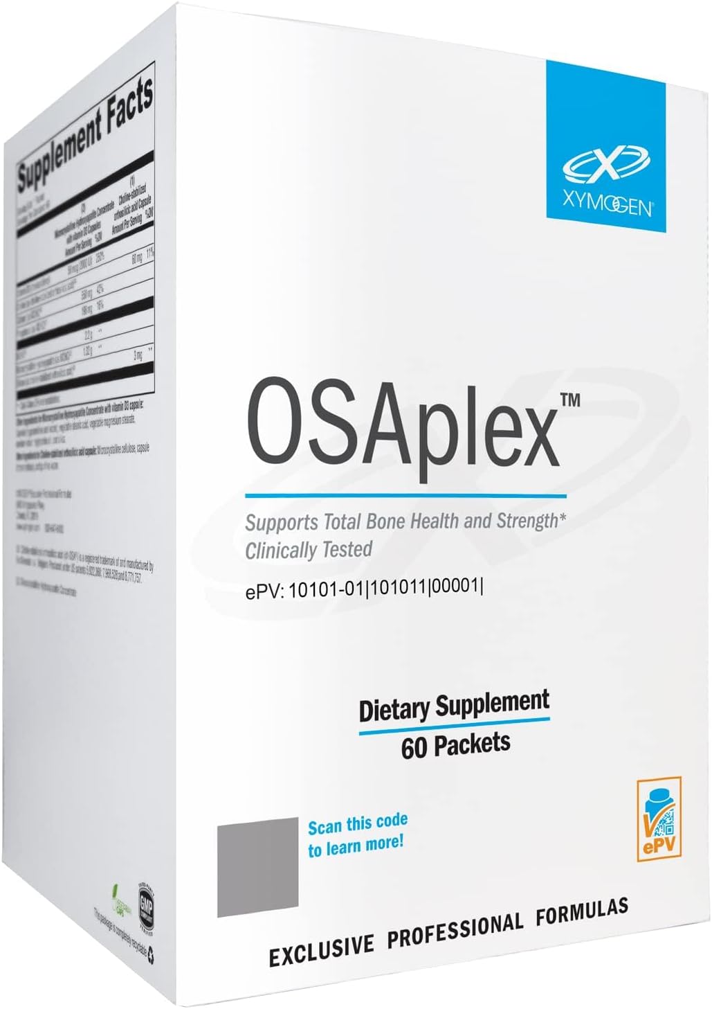 XYMOGEN OSAplex - Bone Health & Bone Strength Support - Microcrystalline Hydroxyapatite with Calcium & Vitamin D3 - Non-GM & Gluten-Free - 60 Packets - görsel 1