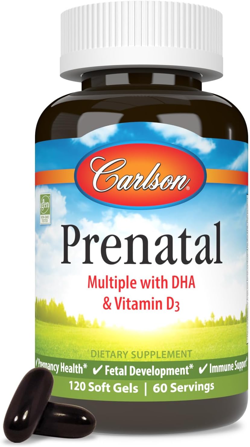 Carlson Labs Prenatal Multivitamin Tablets with DHA, 120 Count - görsel 1